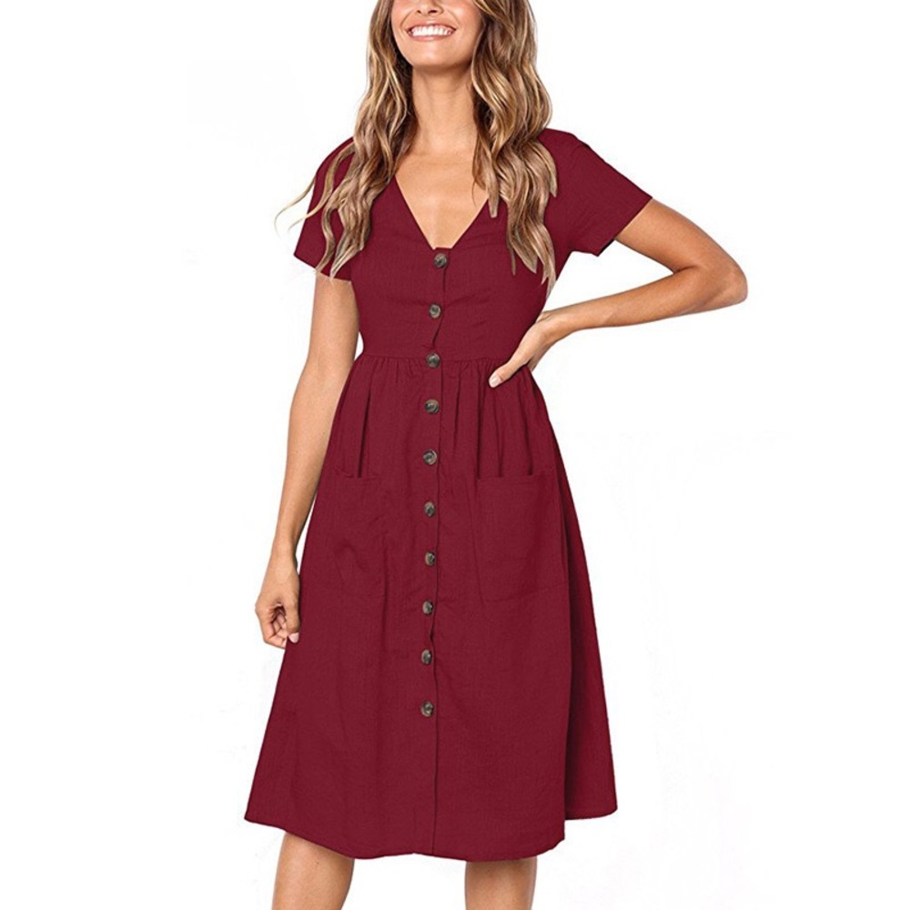 🥳HP!!!🥳 Buttoned V-Neck Dress with Pockets